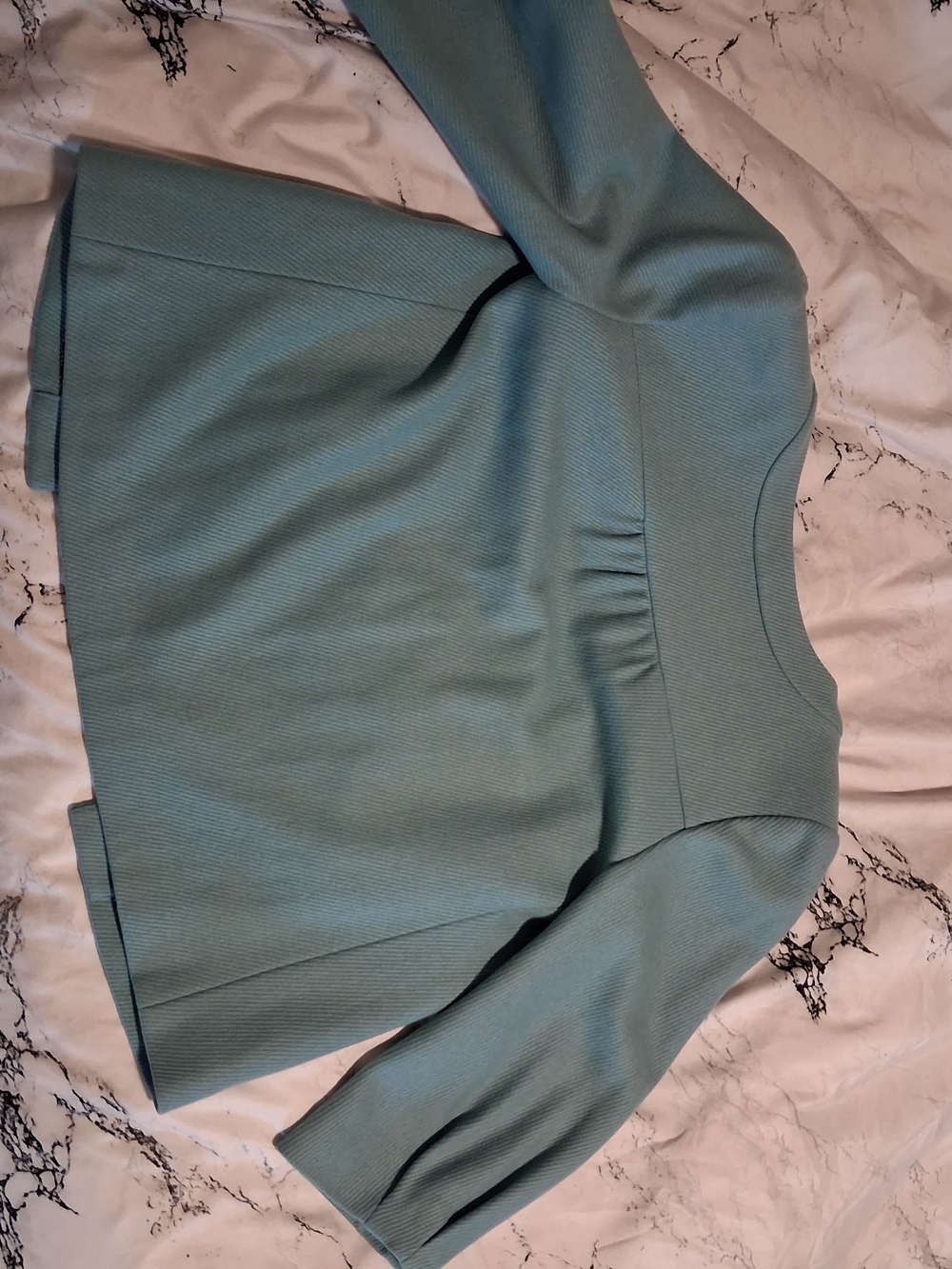 Anthroplogie Tabitha wool Peplum Blazer In Sea Foam - Picture 4 of 6